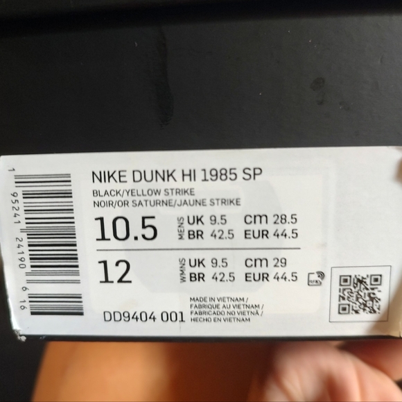 Nike Dunk High 1985 SP yellow acid wash 10.5m - Picture 6 of 6